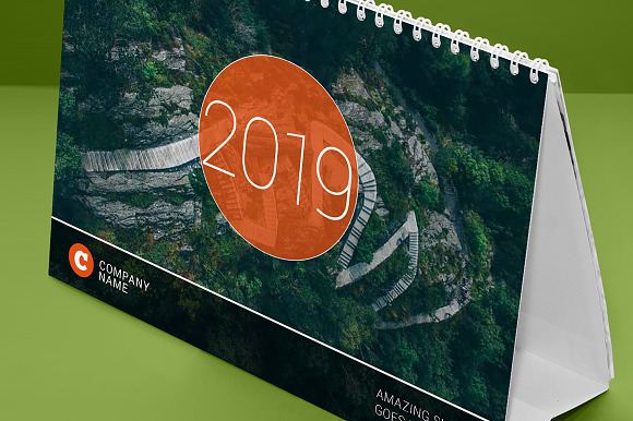 Desk Calendar 2019 (DC032-19) in Stationery Templates - product preview 4