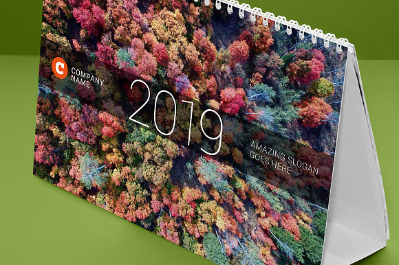 Desk Calendar 2019 (DC032-19) in Stationery Templates - product preview 5
