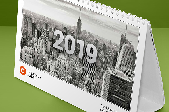 Desk Calendar 2019 (DC032-19) in Stationery Templates - product preview 6