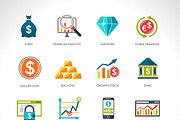Financial analysis icons set