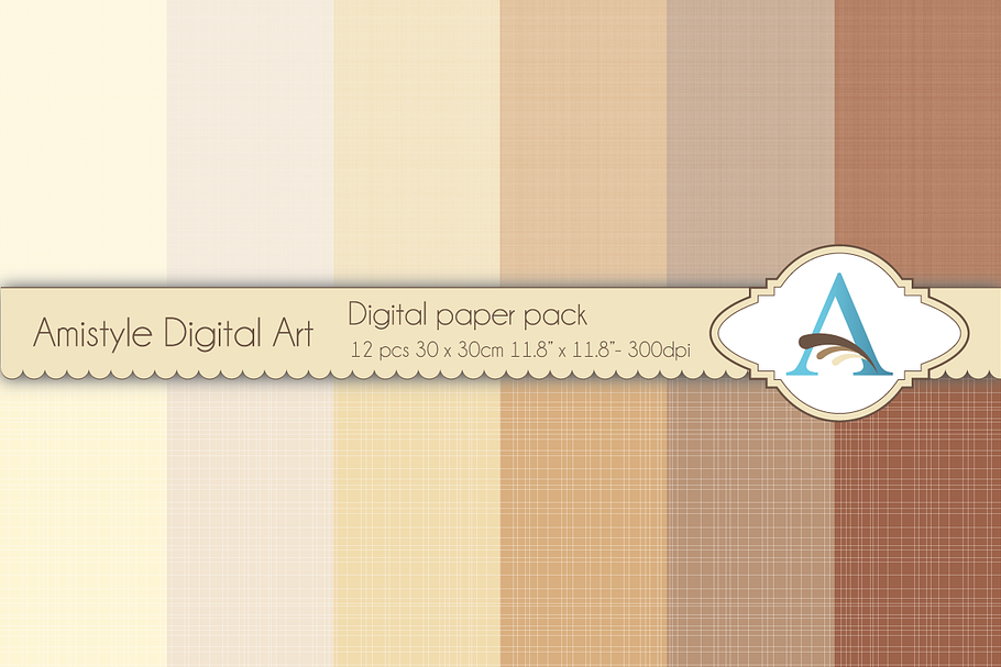 Linen - Brown - Digital Papers