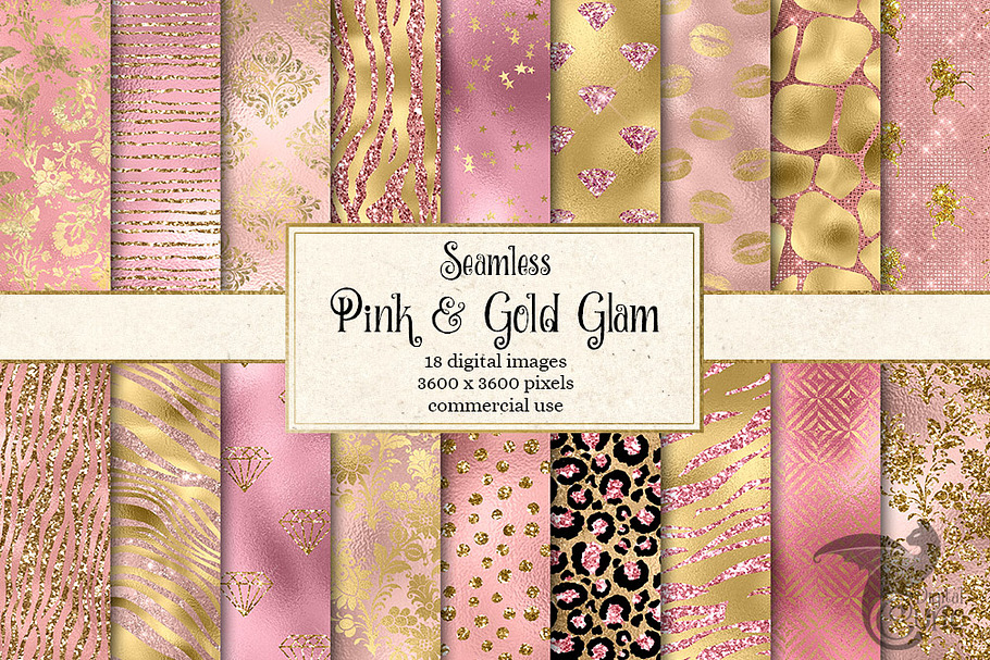 Pink and Gold Glam Digital Paper