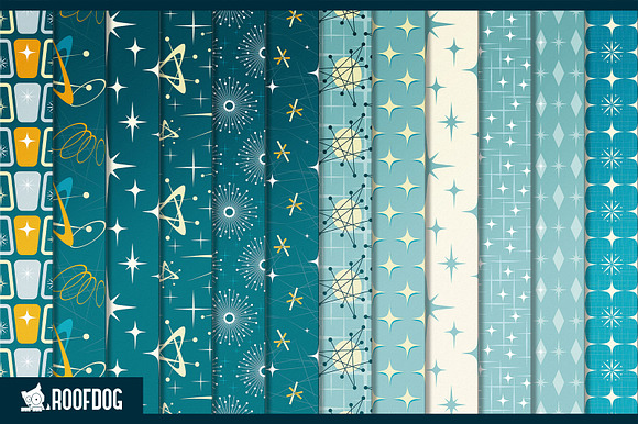 1950s mid century atomic starbursts in Patterns - product preview 1