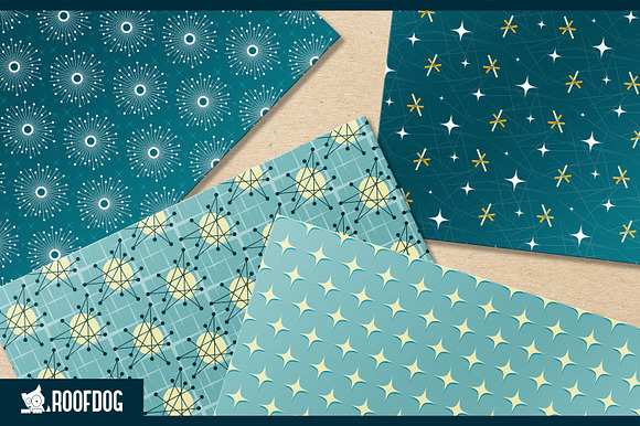 1950s mid century atomic starbursts in Patterns - product preview 3