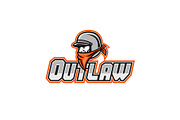 Outlaw Biker Mascot