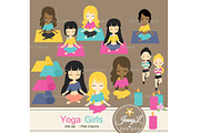 Yoga Girls Clipart