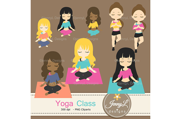 Yoga Digital Papers & Clipart in Patterns - product preview 4