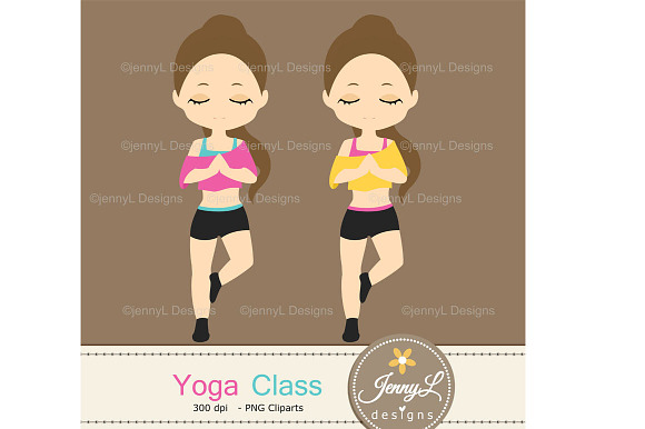 Yoga Digital Papers & Clipart in Patterns - product preview 5
