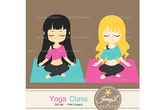 Yoga Digital Papers & Clipart in Patterns - product preview 6