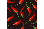 Chilli pepper seamless pattern