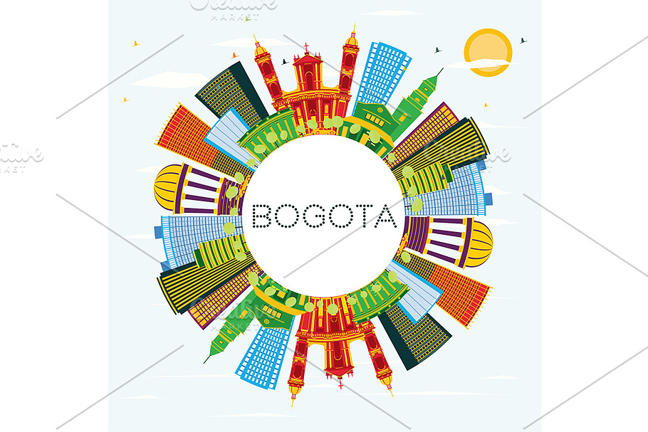Bogota Colombia City Skyline in Illustrations - product preview 8