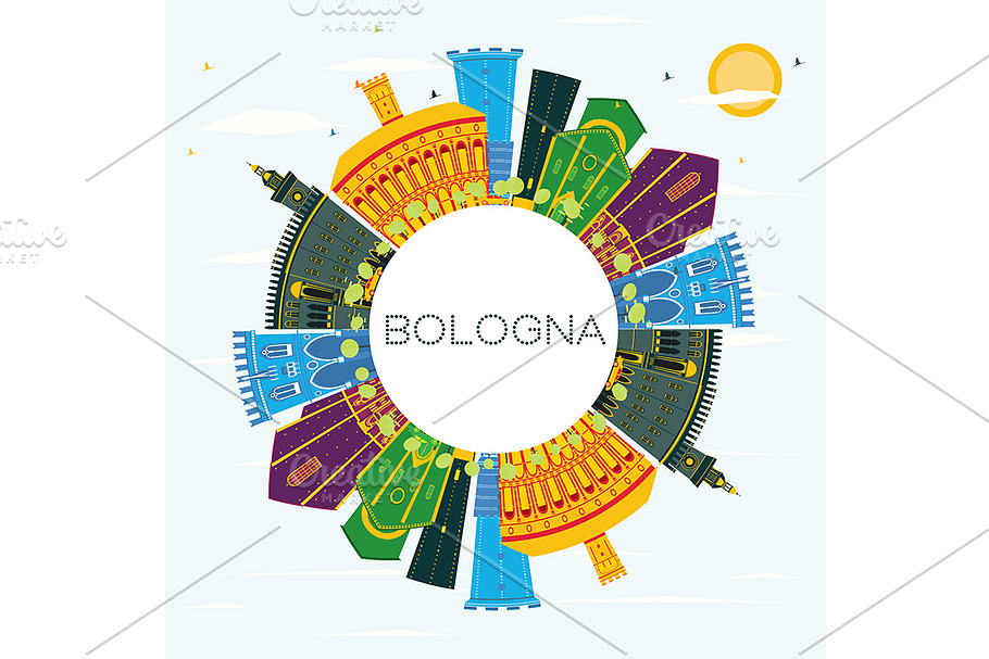 Bologna Italy City Skyline  in Illustrations - product preview 8