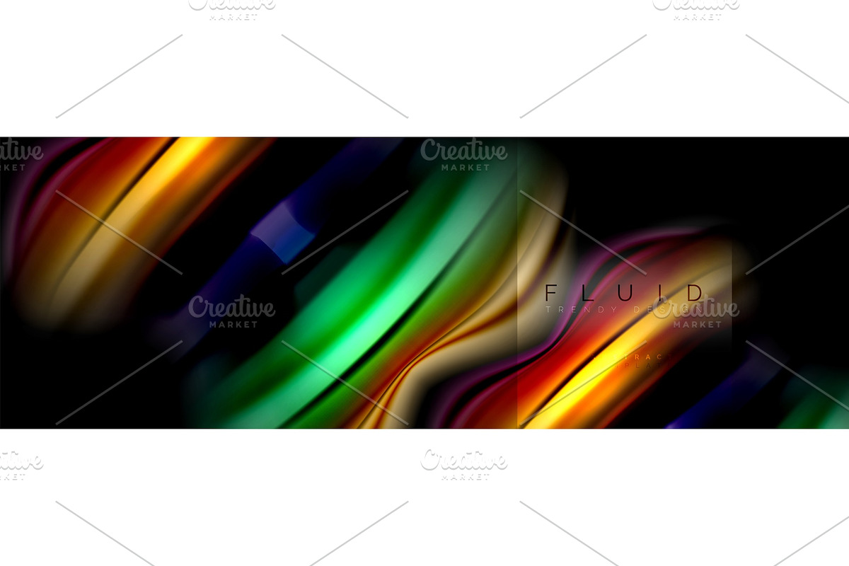 Rainbow fluid abstract shapes in Illustrations - product preview 8