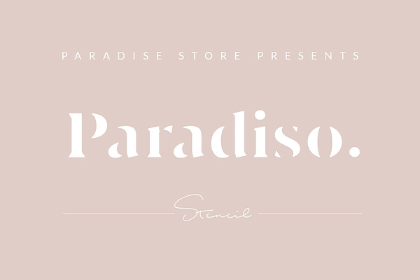 Paradiso Stencil font