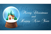 Snowglobe banner for xmas holiday