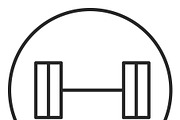 Barbell stroke icon, logo