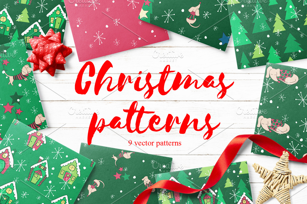 Vector christmas patterns set in Patterns - product preview 8