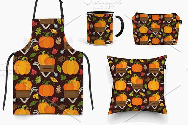 Pumpkin Patch seamless pattern