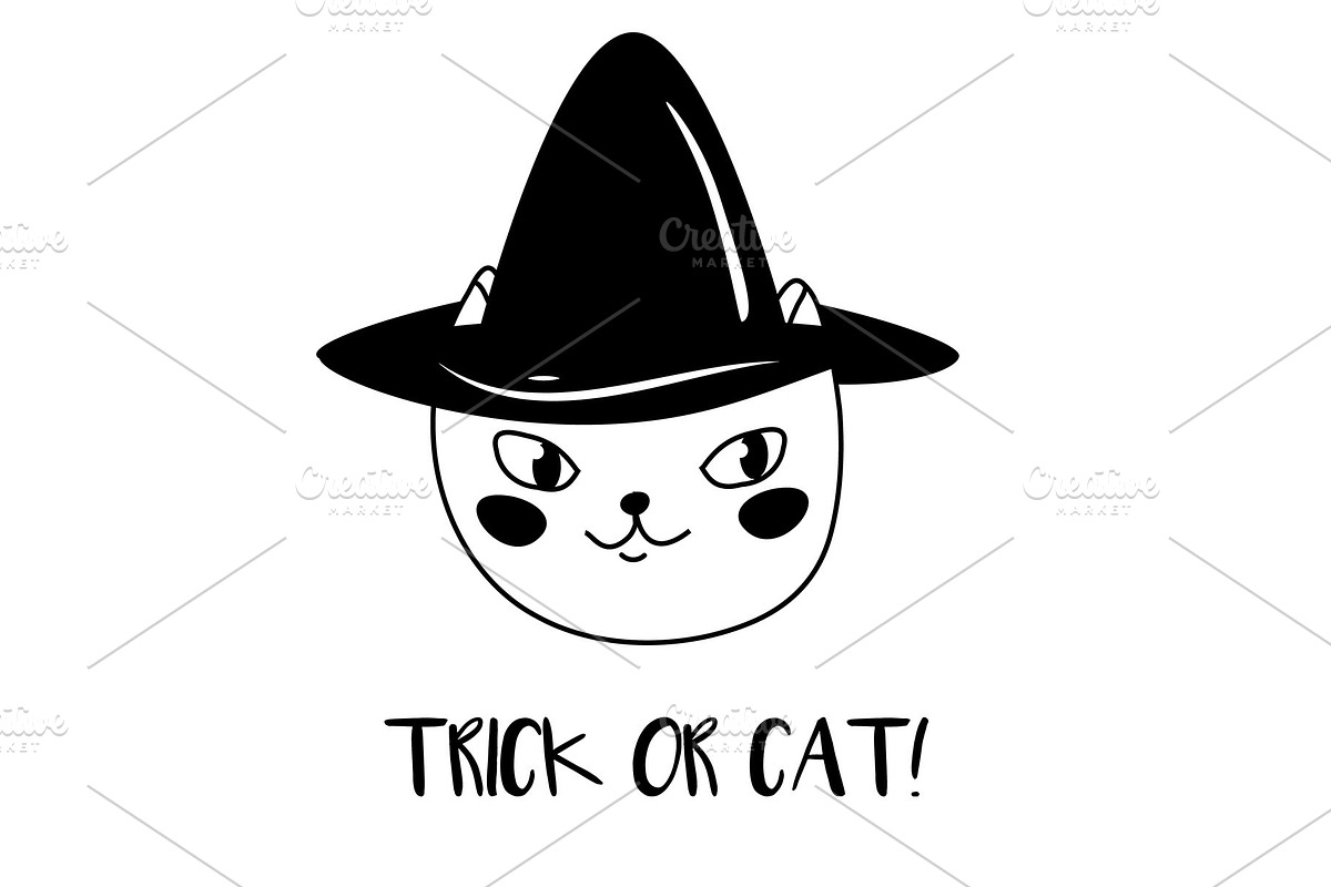 Trick or treat funny Halloween cat in Icons - product preview 8