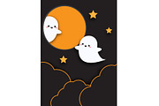 Halloween card with ghosts