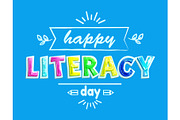 Happy Literacy Day Poster Vector