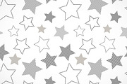 Striped black white stars pattern