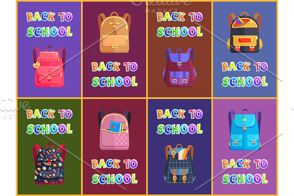 Fabric and Leather Schoolbags for