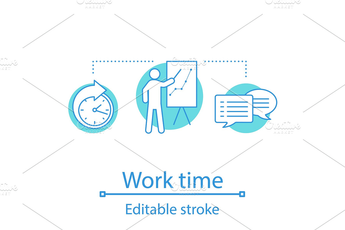 Working time concept icon in Icons - product preview 8