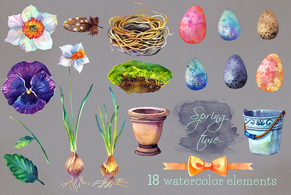 Easter Clipart Bundle - 65 clipart in Illustrations - product preview 5