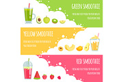 Summer smoothie. Horizontal banners