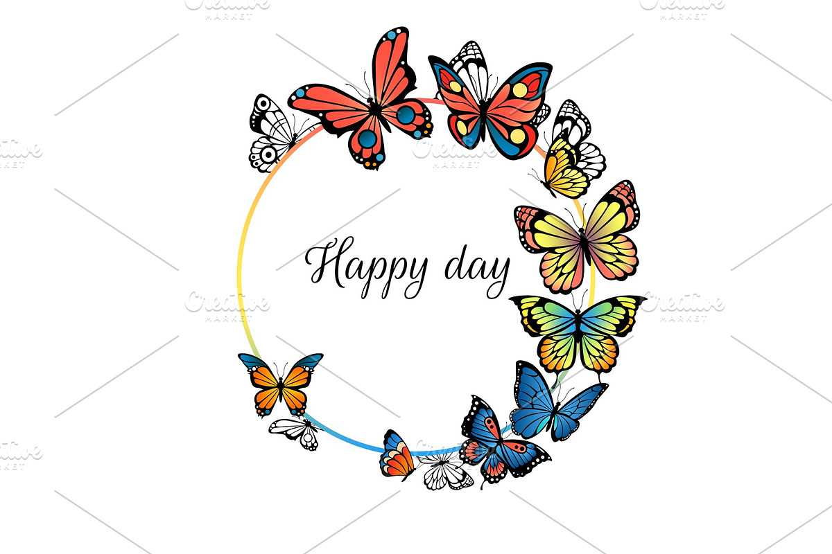 Background with butterflies. Placard in Graphics - product preview 8