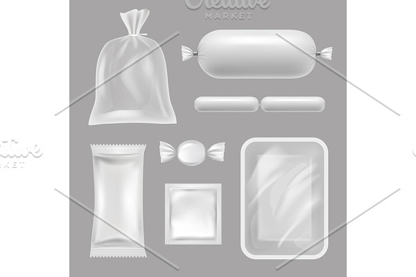 Empty food packages. Vector