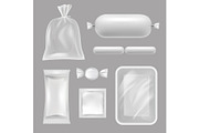Empty food packages. Vector