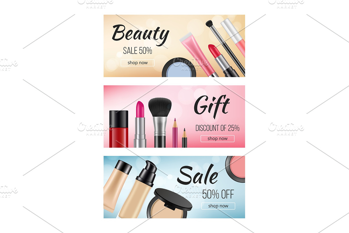 Banners of cosmetics. Design in Graphics - product preview 8