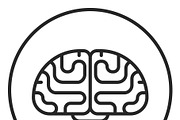 Brain stroke icon, logo illustration