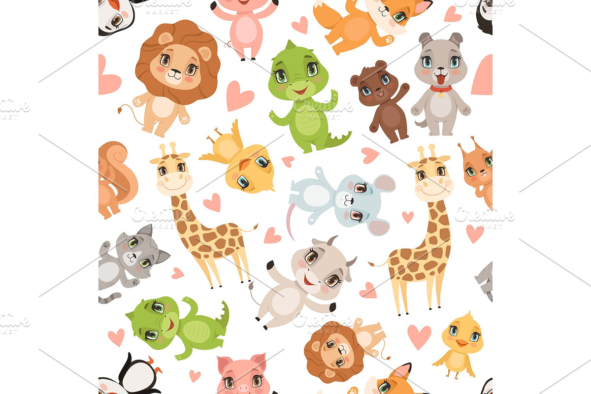 Baby animals pattern. Fabric printed in Graphics - product preview 8