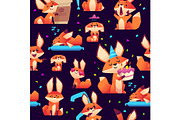 Fox pattern. Orange wild animal