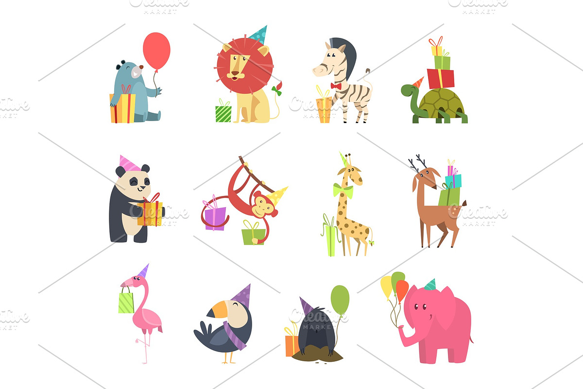 Wild animals with gifts. Festive in Graphics - product preview 8