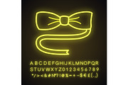 Bow tie neon light icon