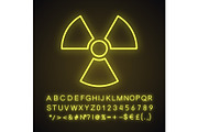 Atomic power sign neon light icon