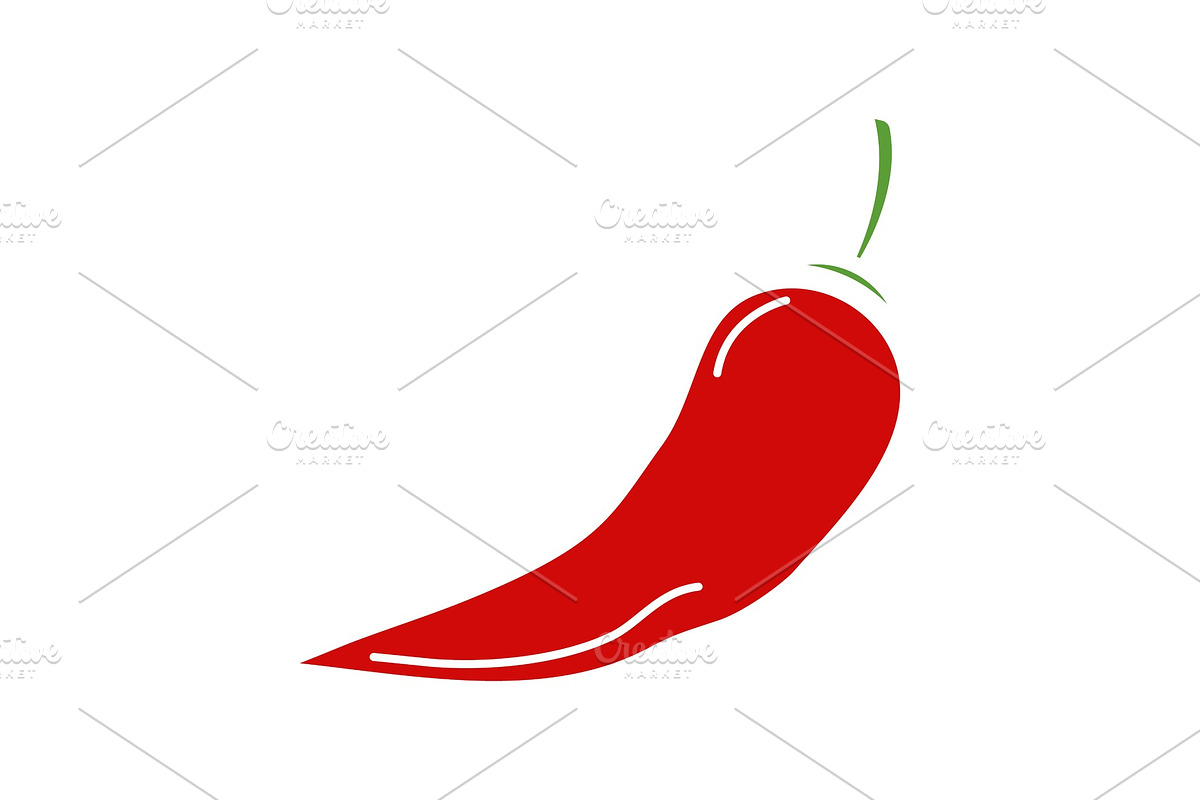 Hot chili pepper glyph color icon in Icons - product preview 8