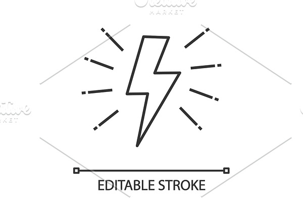 Lightning bolt linear icon
