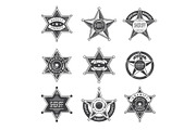 Sheriff stars badges. Western star