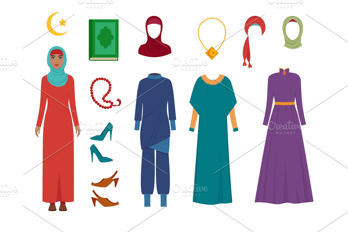 Arab women clothes. National islamic in Graphics - product preview 8