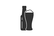 Bottle and glass of beer icon
