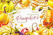 Pumpkins watercolor collection