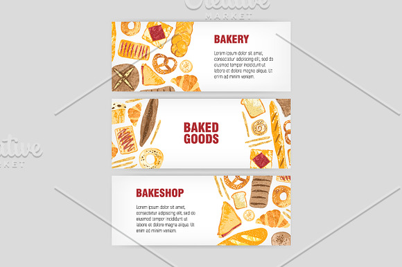 Bakery bundle and seamless pattern in Illustrations - product preview 4