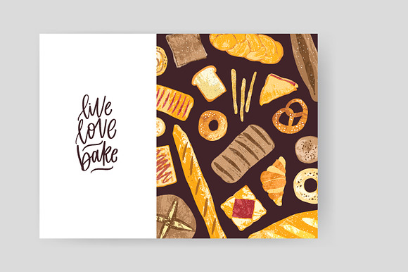 Bakery bundle and seamless pattern in Illustrations - product preview 5