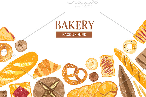 Bakery bundle and seamless pattern in Illustrations - product preview 6