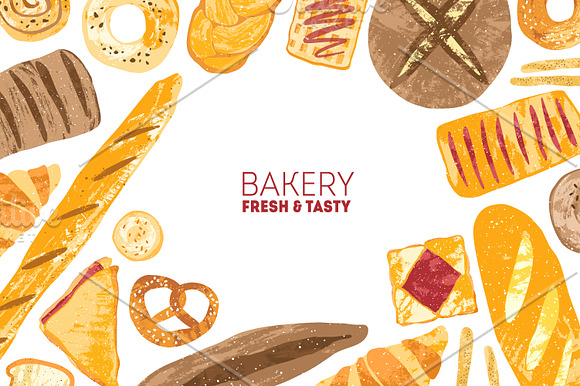 Bakery bundle and seamless pattern in Illustrations - product preview 8
